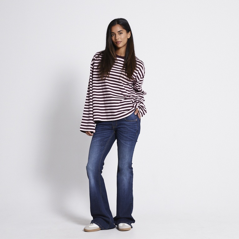 Striped longsleeve-tee "Ammie" Plum